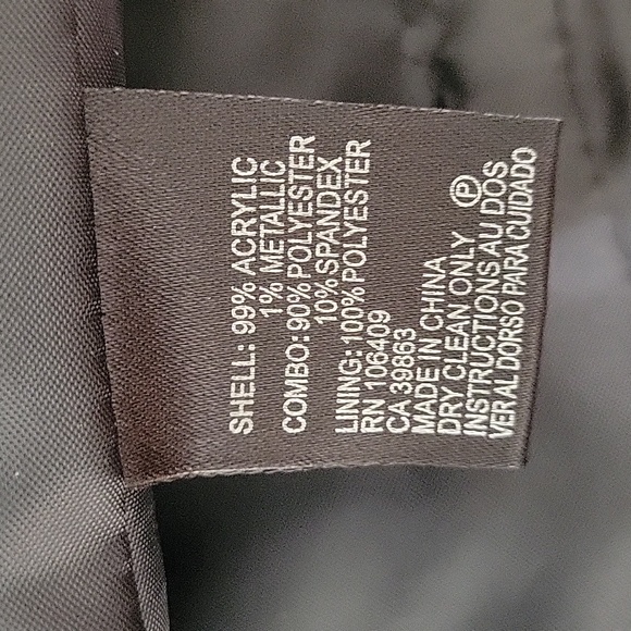 Tahari lined 3 button velvet collar herringbone blazer womens sz 14 - Picture 10 of 10